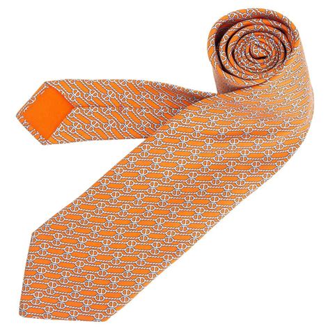 hermes silk ties orange